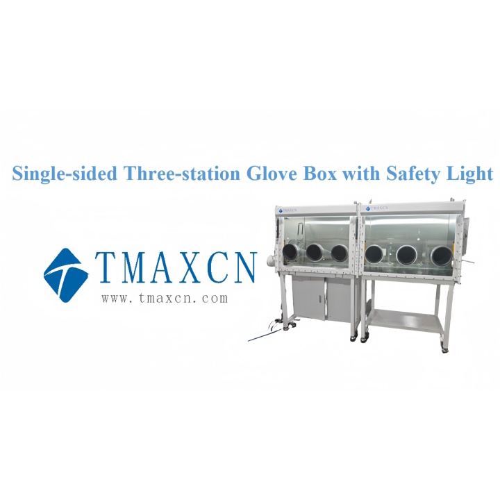 Single-sided Three-station Glove Box with Safety Light